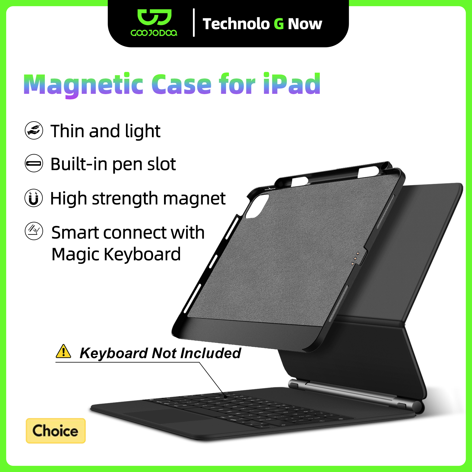 Lenovo Tablet M11 Accessories - GOOJODOQ Magnetic Case for iPad Pro