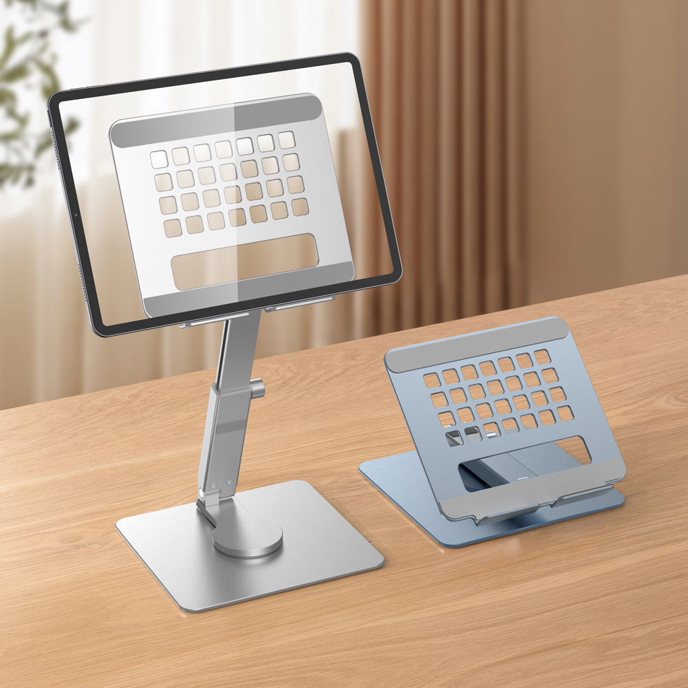 Tablet Gaming Accessories - Portable Aluminum Tablet Stand Holder Desktop