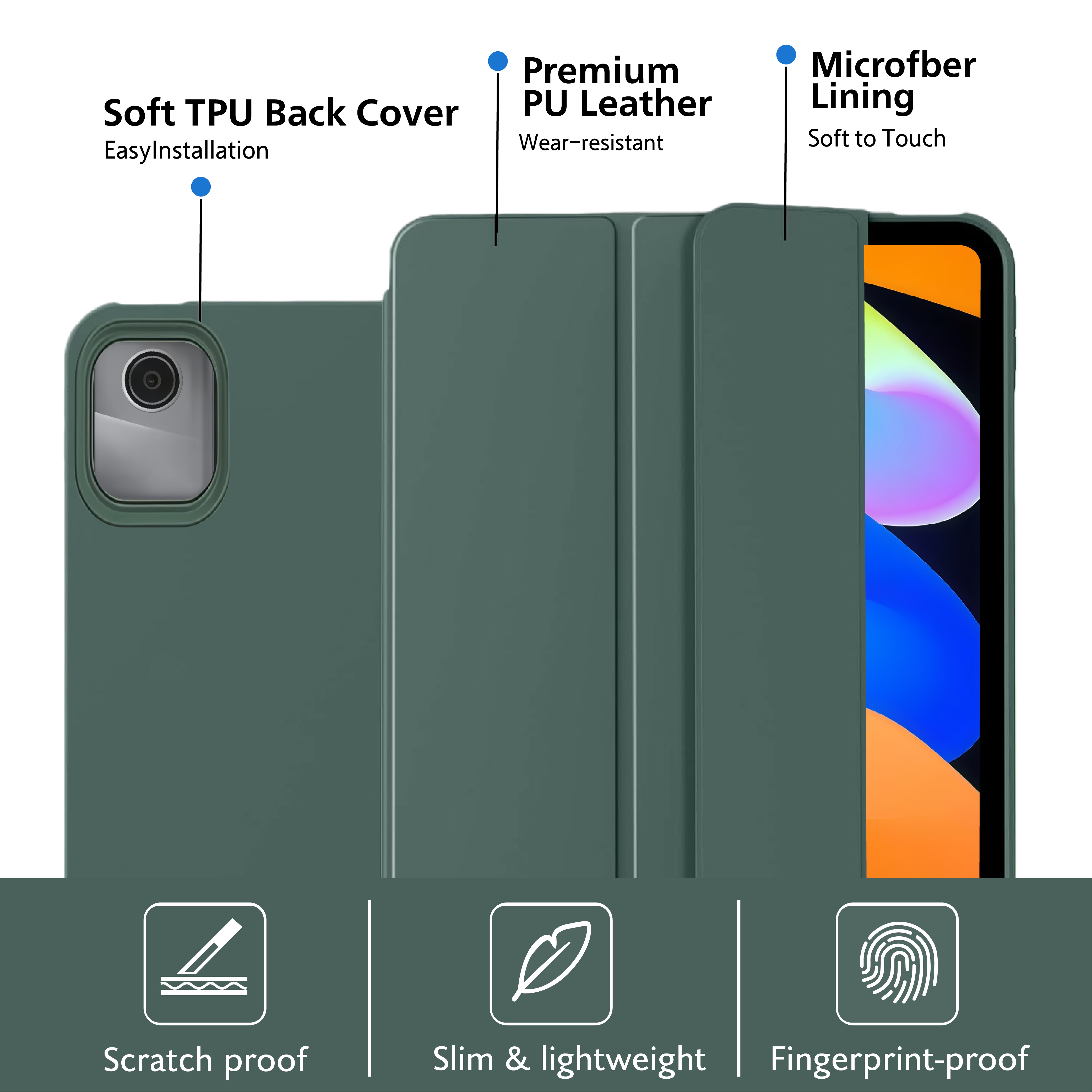 Tri-fold Flip Case For Lenovo  - Lenovo Tablet M11 Accessories incelemesi ve fiyatı