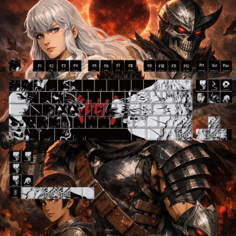 BERSERK Theme Anime Keycap 98  - Tablet Accessories For Gaming incelemesi ve fiyatı