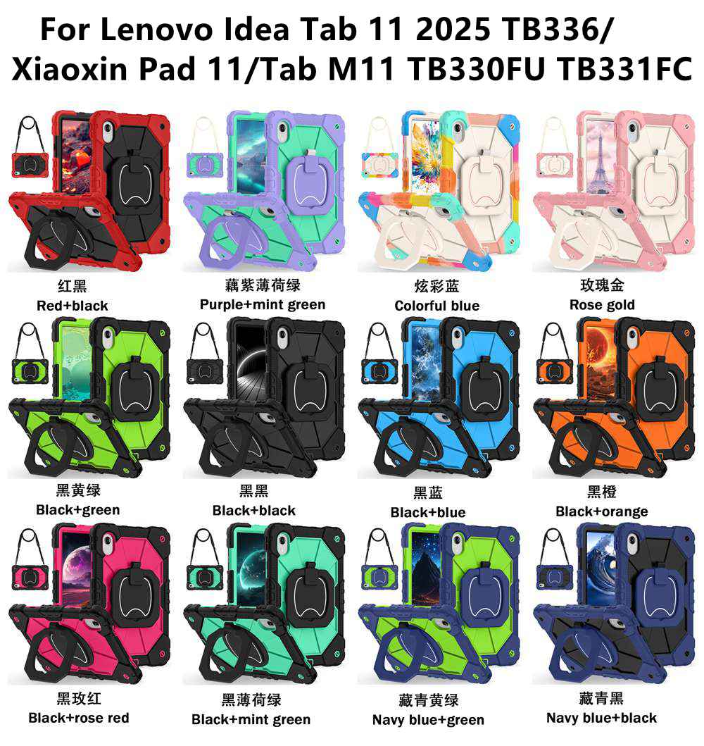 360° Rotating Rugged Case For  - Lenovo Tablet M11 Accessories incelemesi ve fiyatı
